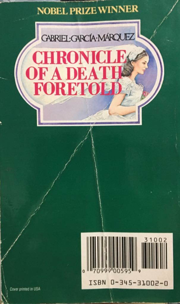 Chronicle Of A Death Foretold - Gabriel García Márquez (Ballantine Books - Paperback) book collectible [Barcode 9780345310026] - Main Image 2