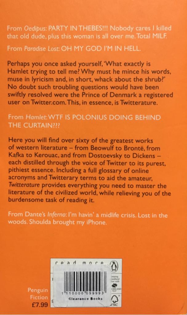 Twitterature  (Penguin Books - Paperback) book collectible [Barcode 9780141047713] - Main Image 2