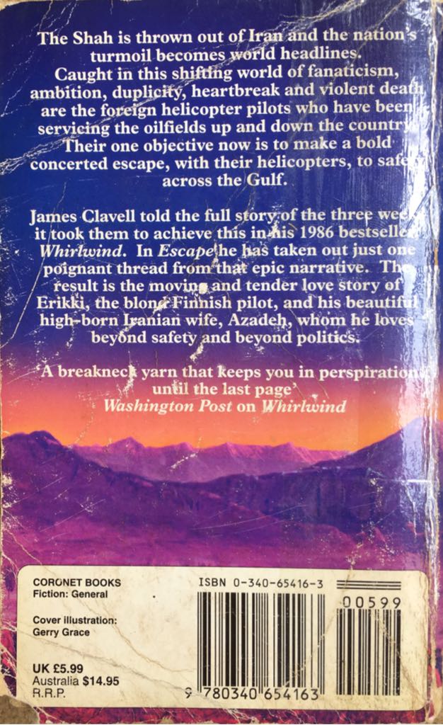 Escape - James Clavell (Coronet Books - Paperback) book collectible [Barcode 9780340654163] - Main Image 2