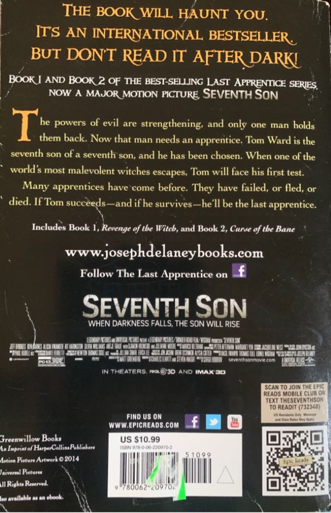 Last Apprentice: Seventh Son (Revenge Of The Witch 1) & (Curse Of The Bane 2) - Joseph Delaney (Greenwillow Books - Paperback) book collectible [Barcode 9780062209702] - Main Image 2