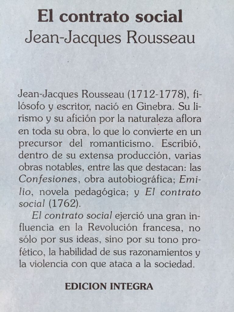 El Contrato Social - Jean-Jacques Rousseau (Editores Mexicanos Unidos) book collectible [Barcode 9788476726860] - Main Image 2