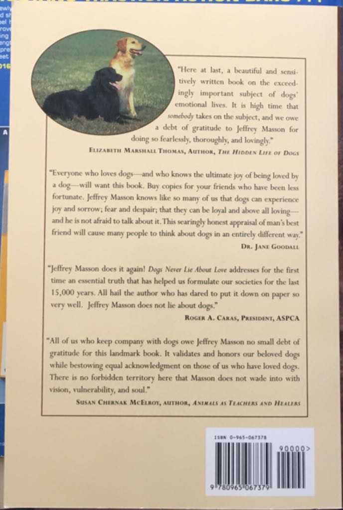 Dogs Never Lie About Love - Moussaieff Masson book collectible [Barcode 9780965067379] - Main Image 2