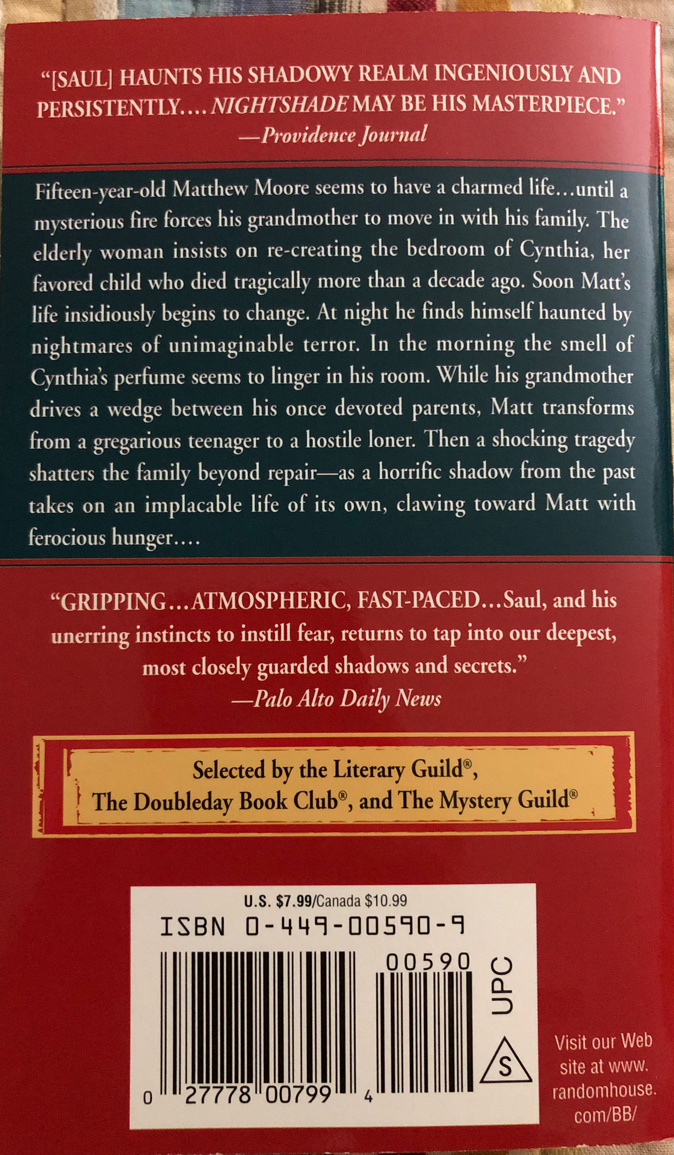 Nightshade - John Saul (The Ballantine Publishing Group - Audiobook) book collectible [Barcode 9780449005903] - Main Image 2