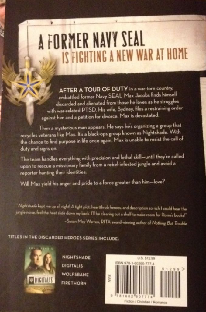 Nightshade - Ronie Kendig (Barbour - Paperback) book collectible [Barcode 9781602607774] - Main Image 2