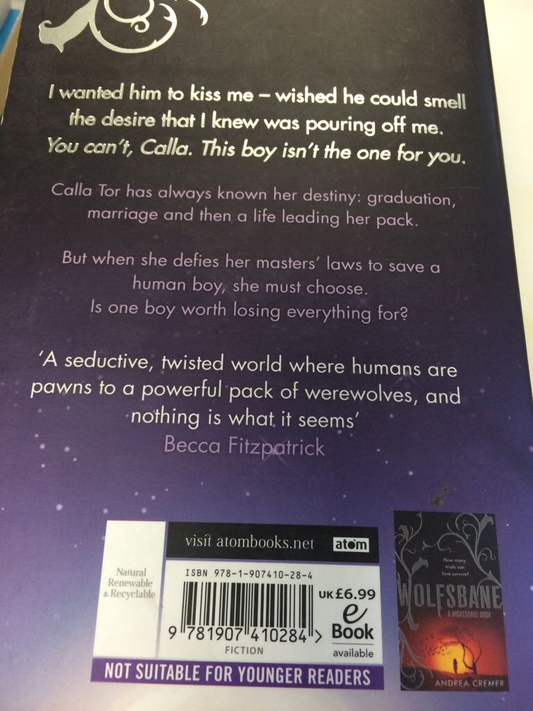 Nightshade - Andrea Cremer (Atom) book collectible [Barcode 9781907410284] - Main Image 2