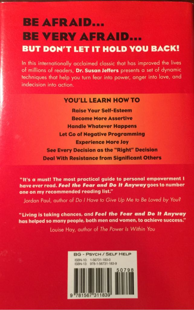 Feel The Fear And Do It Anyway - Susan Jeffers book collectible [Barcode 9781567311839] - Main Image 2