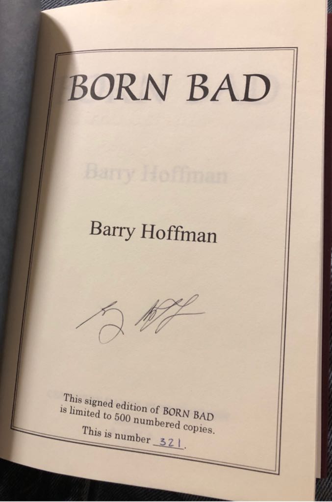 Born Bad - Barry Hoffman (Cemetery Dance Publications - Hardcover) book collectible [Barcode 9781881475996] - Main Image 2