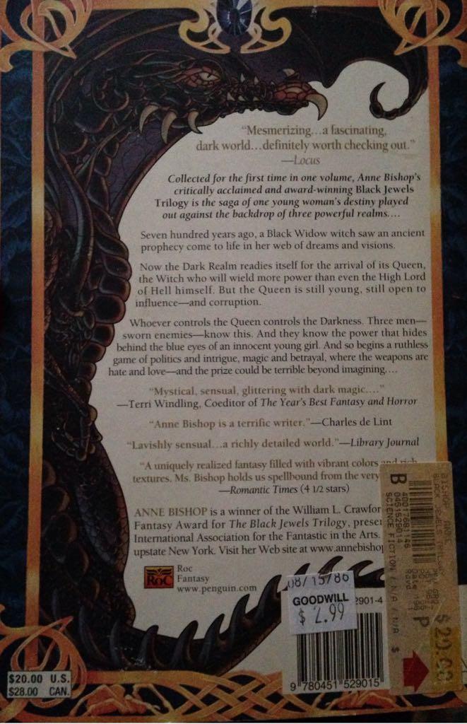 The Black Jewels Trilogy - Anne Bishop (Roc Books - Paperback) book collectible [Barcode 9780451529015] - Main Image 2
