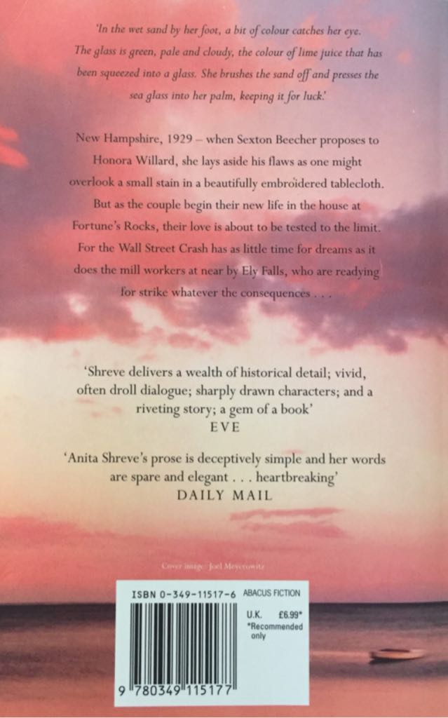 Sea Glass - Anita Shreve (Abacus - Paperback) book collectible [Barcode 9780349115177] - Main Image 2