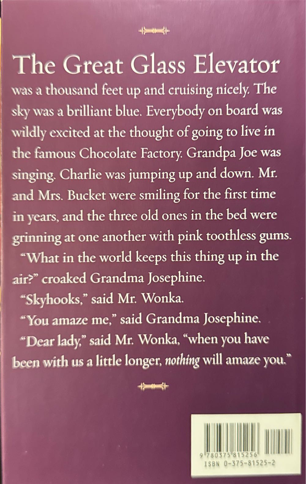 Charlie And The Great Glass Elevator - Roald Dahl (Puffin Books - Hardcover) book collectible [Barcode 9780375815256] - Main Image 2