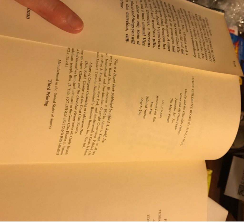 Charlie And The Great Glass Elevator - Roald Dahl (Borzoi / A.A. Knopf - Hardcover) book collectible - Main Image 2