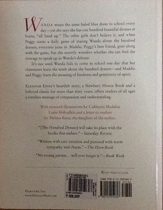 AS bag 1 The Hundred Dresses - Eleanor Estes (Houghton Mifflin Harcourt - Paperback) book collectible [Barcode 9780152052607] - Main Image 2