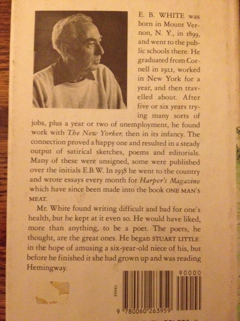 Stuart Little - E. B. White (Harper Collins - Hardcover) book collectible [Barcode 9780060263959] - Main Image 2