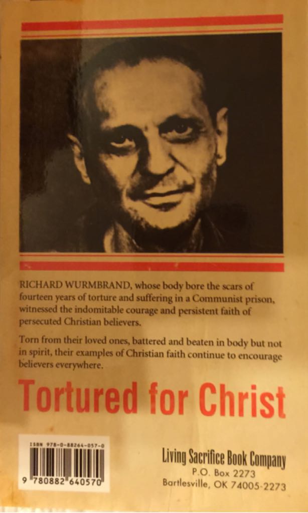 Tortured For Christ - Richard Wurmbrand (Living Sacrifice Book Company - Paperback) book collectible [Barcode 9780882640570] - Main Image 2