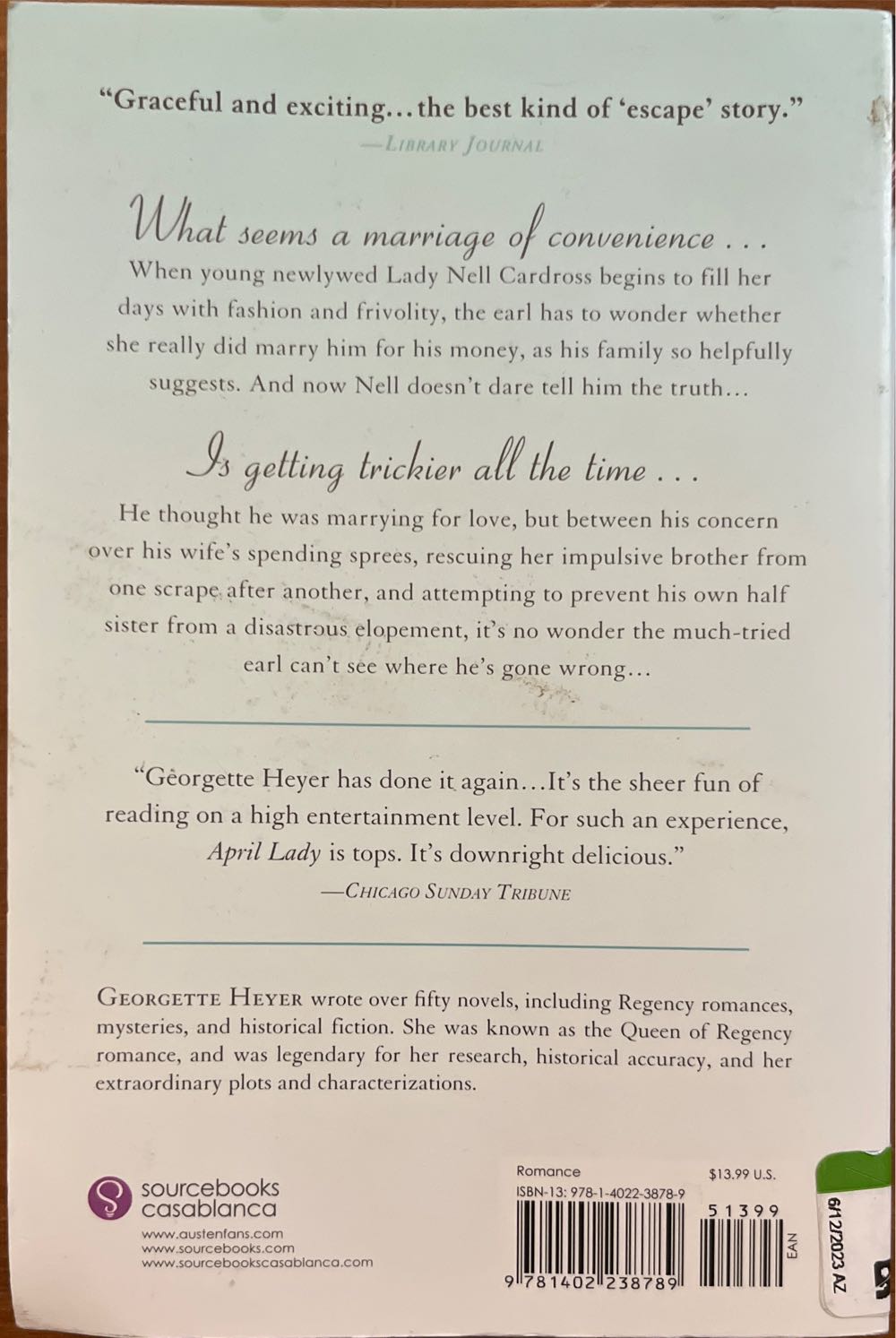 April Lady - Georgette Heyer (Sourcebooks Casablanca - Paperback) book collectible [Barcode 9781402238789] - Main Image 2