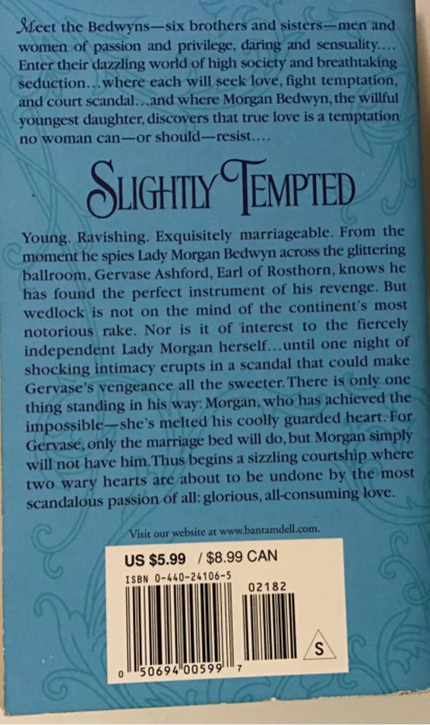 Slightly Tempted - Mary Balogh (Dell Historical Romance - Paperback) book collectible [Barcode 9780440241065] - Main Image 2