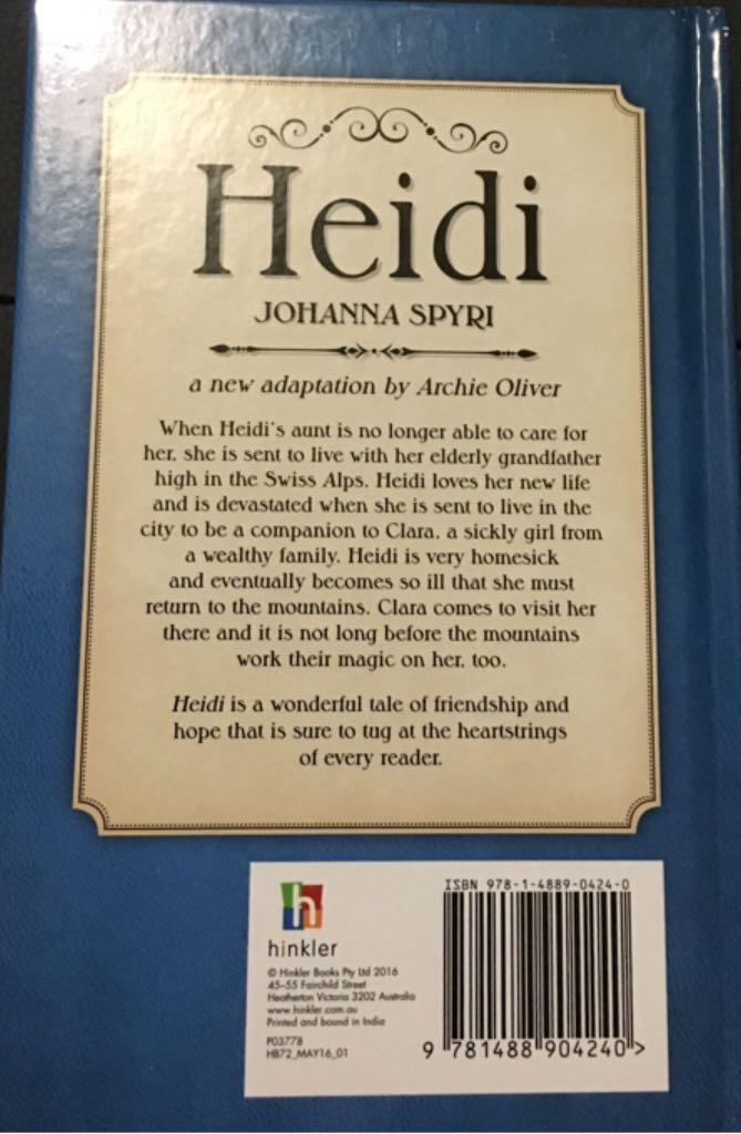 Heidi - Johanna Spyri (Hinkler Books (AU)) book collectible [Barcode 9781488904240] - Main Image 2