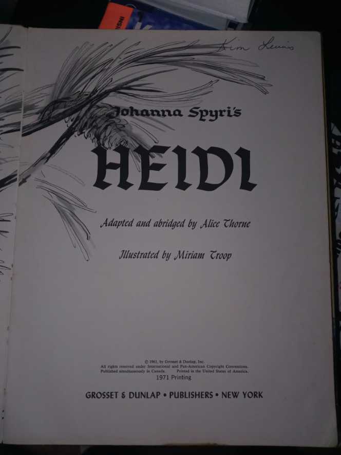 Heidi  - Johanna Spyri (Grosset & Dunlap - Hardcover) book collectible - Main Image 2