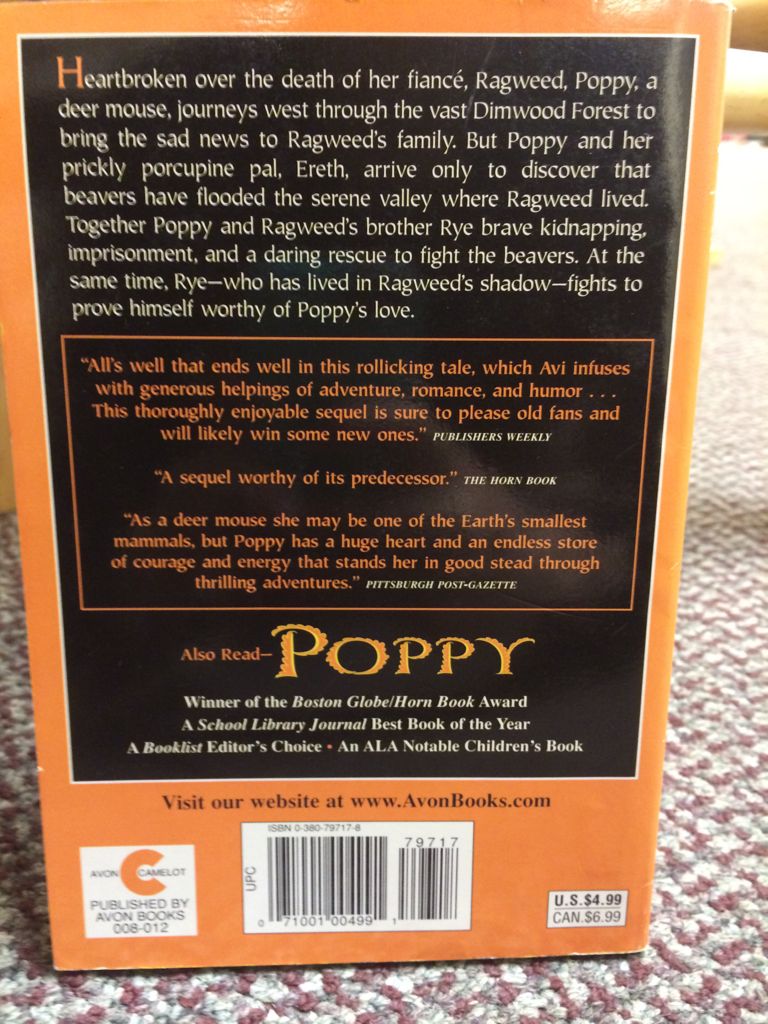 Poppy And Rye - Avi (HarperCollins - Paperback) book collectible [Barcode 9780380797172] - Main Image 2