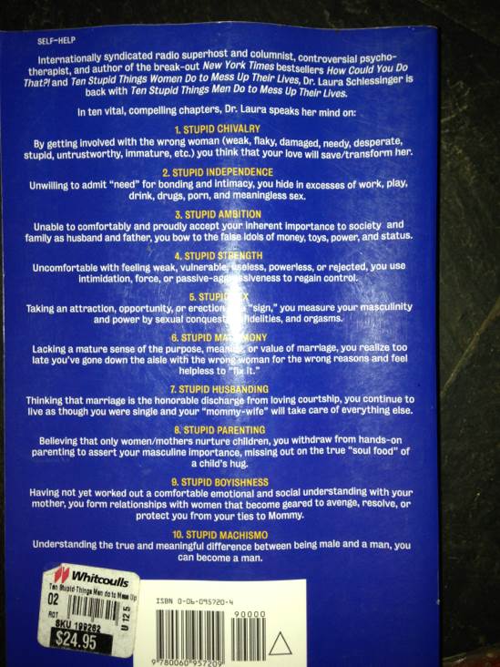 Ten Stupid Things Men Do To Mess Up Their Lives - dr Laura book collectible [Barcode 9780060957209] - Main Image 2