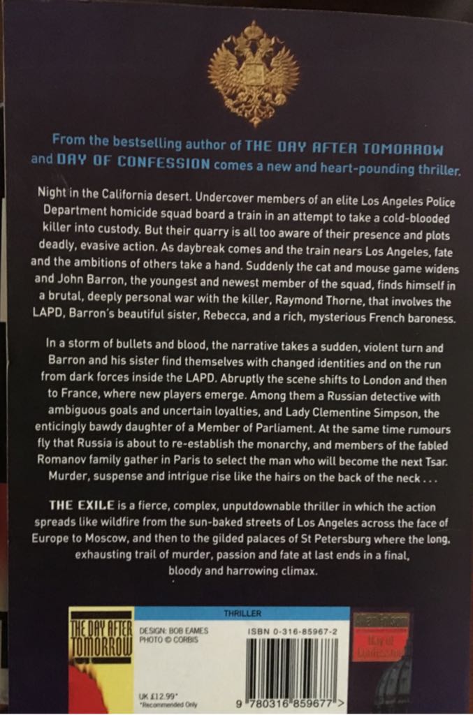 The Exile - Allan Folsom (Time Warner Books - Trade Paperback) book collectible [Barcode 9780316859677] - Main Image 2