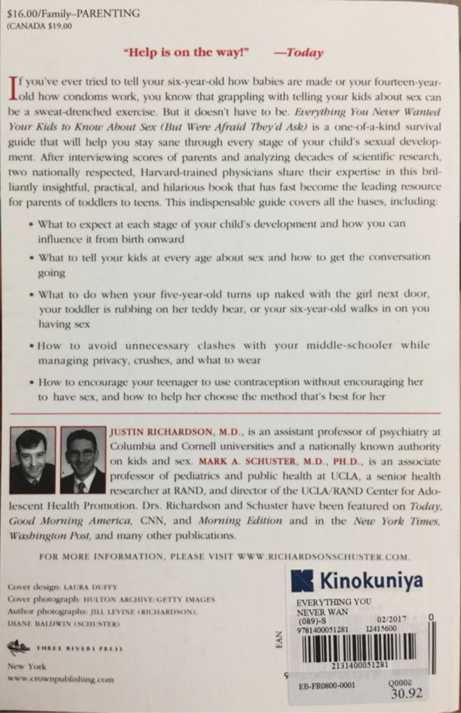 Everything You Never Wanted Your Kids To Know About Sex  (Three River Press - Paperback) book collectible [Barcode 9781400051281] - Main Image 2