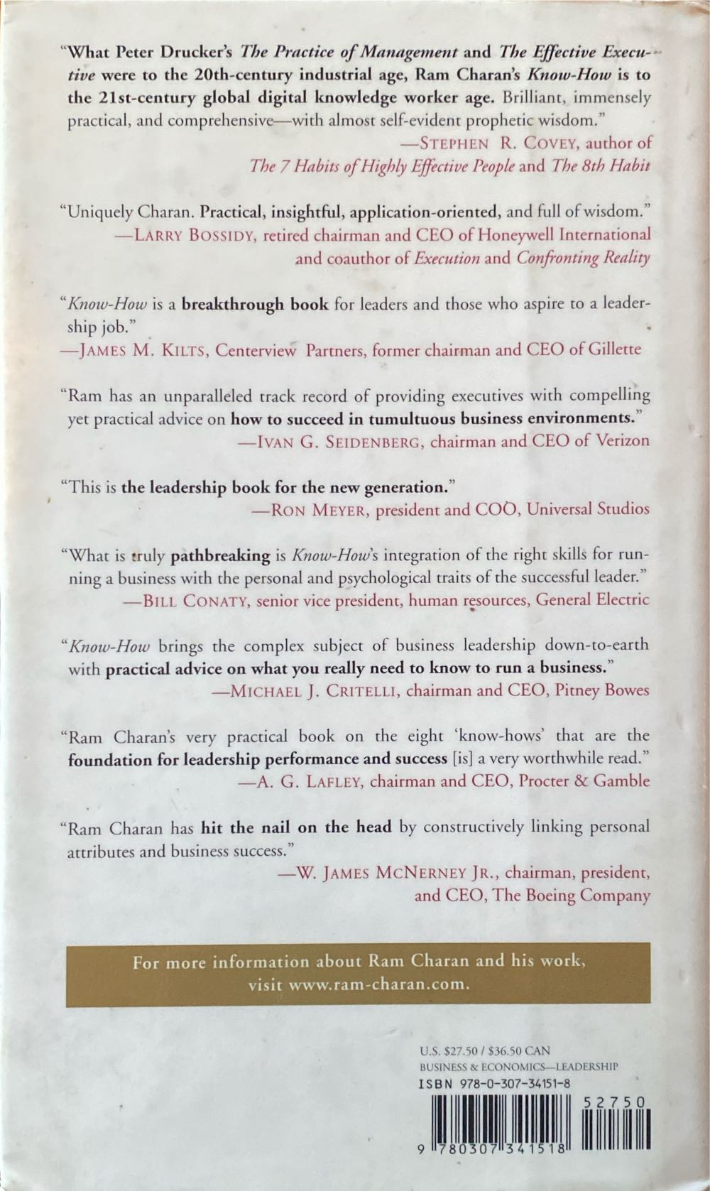 Know How: The 8 Skills That Separate People Who Perform From Those Who Don’t - Ram Charan (Crown Business - Hardcover) book collectible [Barcode 9780307341518] - Main Image 2