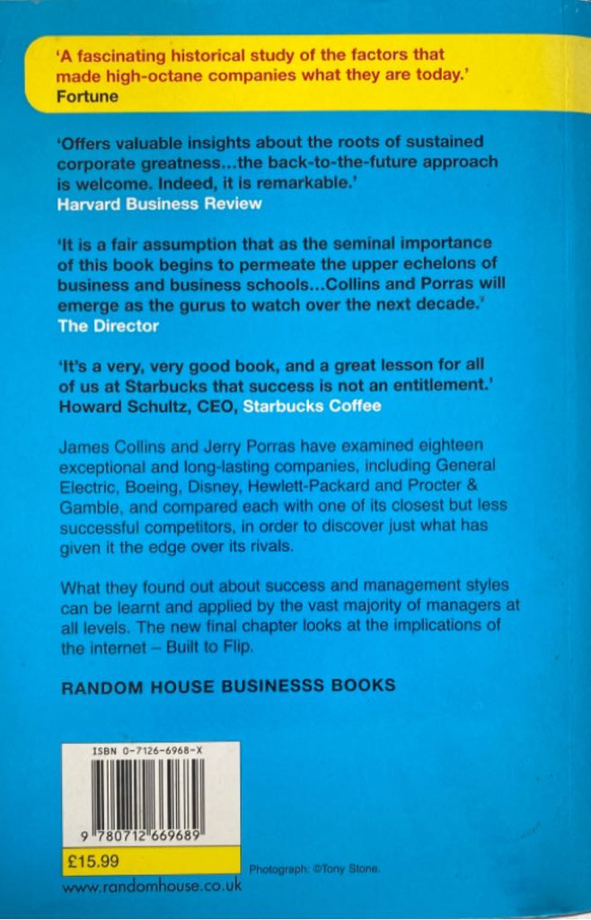 Built To Last - James C.Collins (Random House Business Books - Paperback) book collectible [Barcode 9780712669689] - Main Image 2
