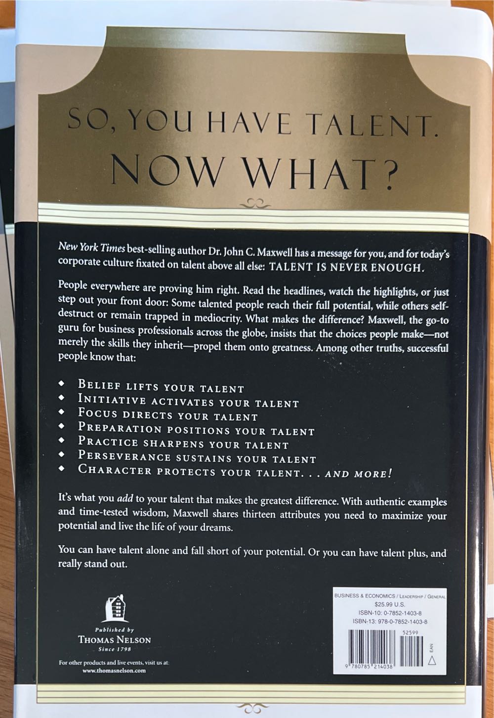 Talent Is Never Enough - John C. Maxwell (- Hardcover) book collectible [Barcode 9780785214038] - Main Image 2