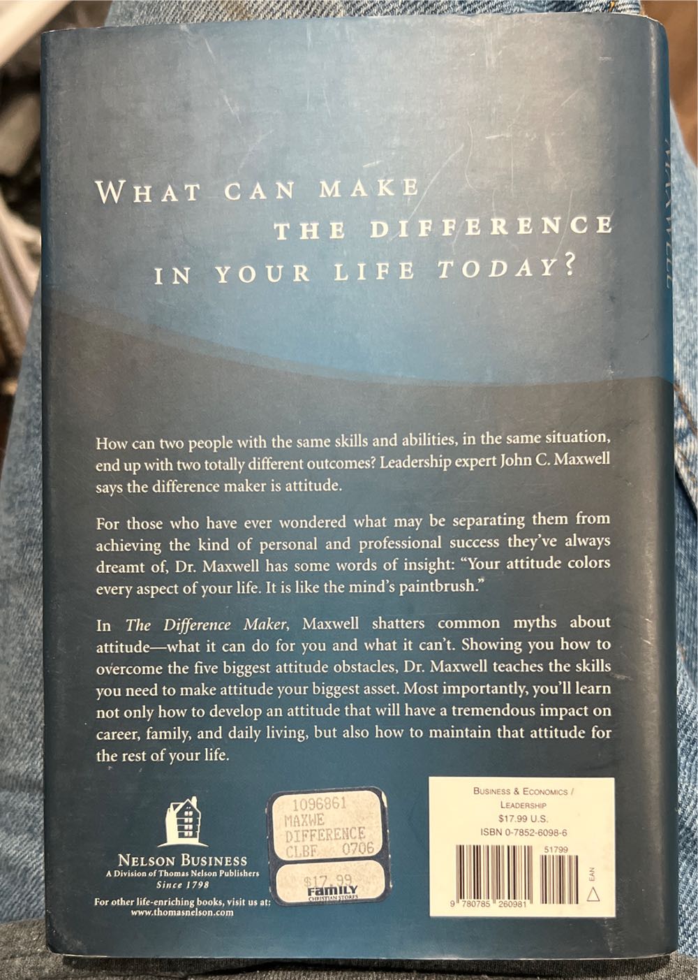 The Difference Maker - John C. Maxwell (- Hardcover) book collectible [Barcode 9780785260981] - Main Image 2