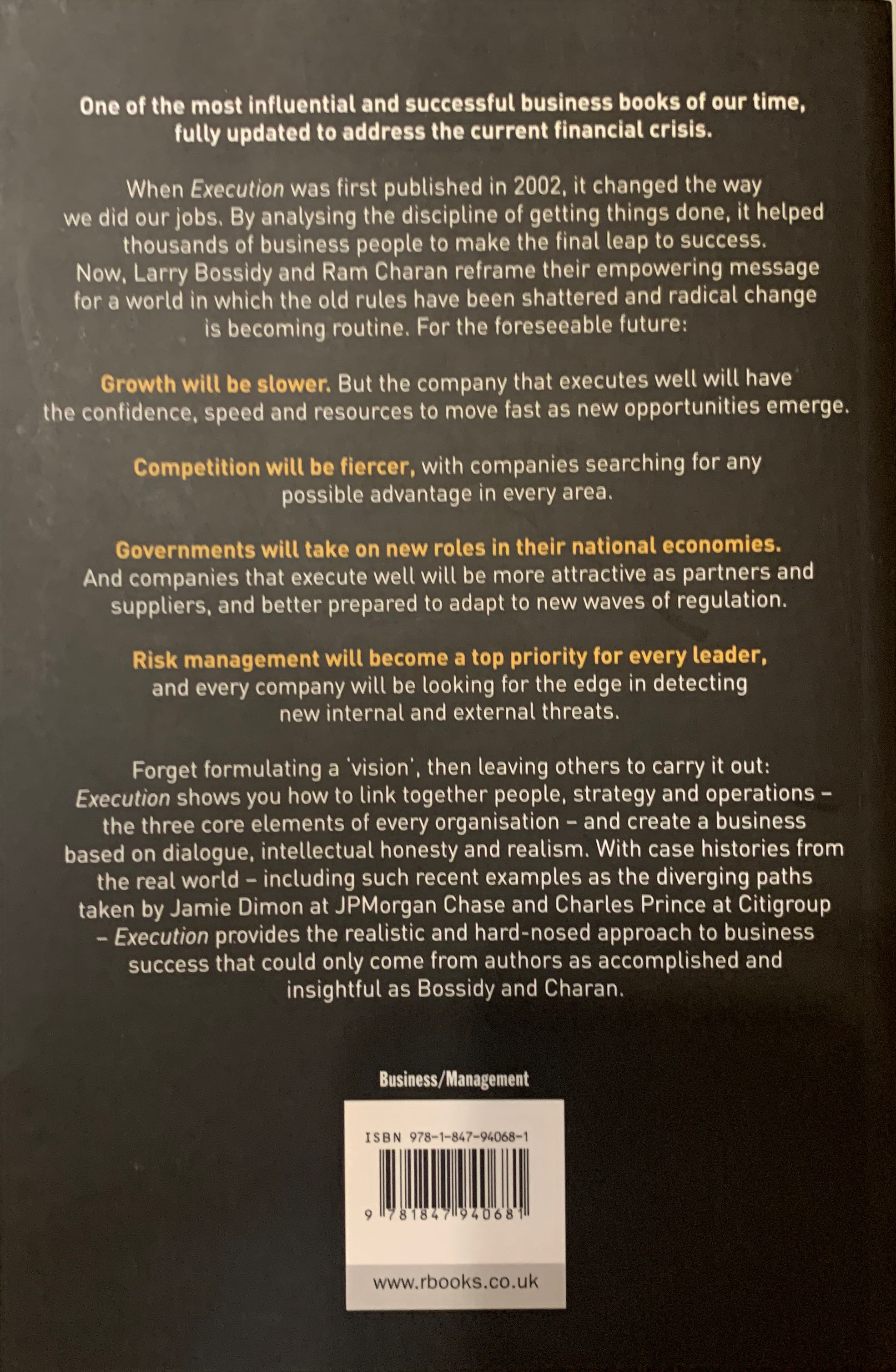 Execution - Larry Bossidy (Random House - Trade Paperback) book collectible [Barcode 9781847940681] - Main Image 2
