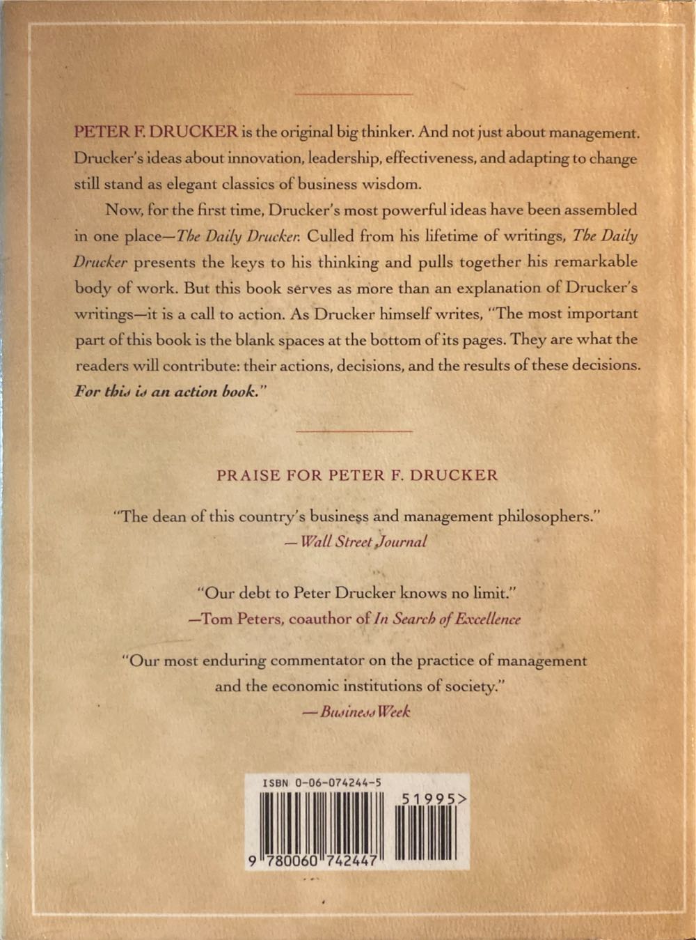 The Daily Drucker - Peter F. Drucker (Harper Collins - Hardcover) book collectible [Barcode 9780060742447] - Main Image 2