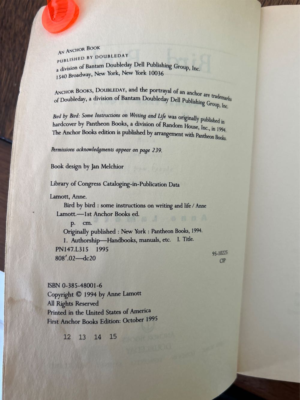 Bird by Bird - Anne Lamott (Anchor - Paperback) book collectible [Barcode 9780385480017] - Main Image 3