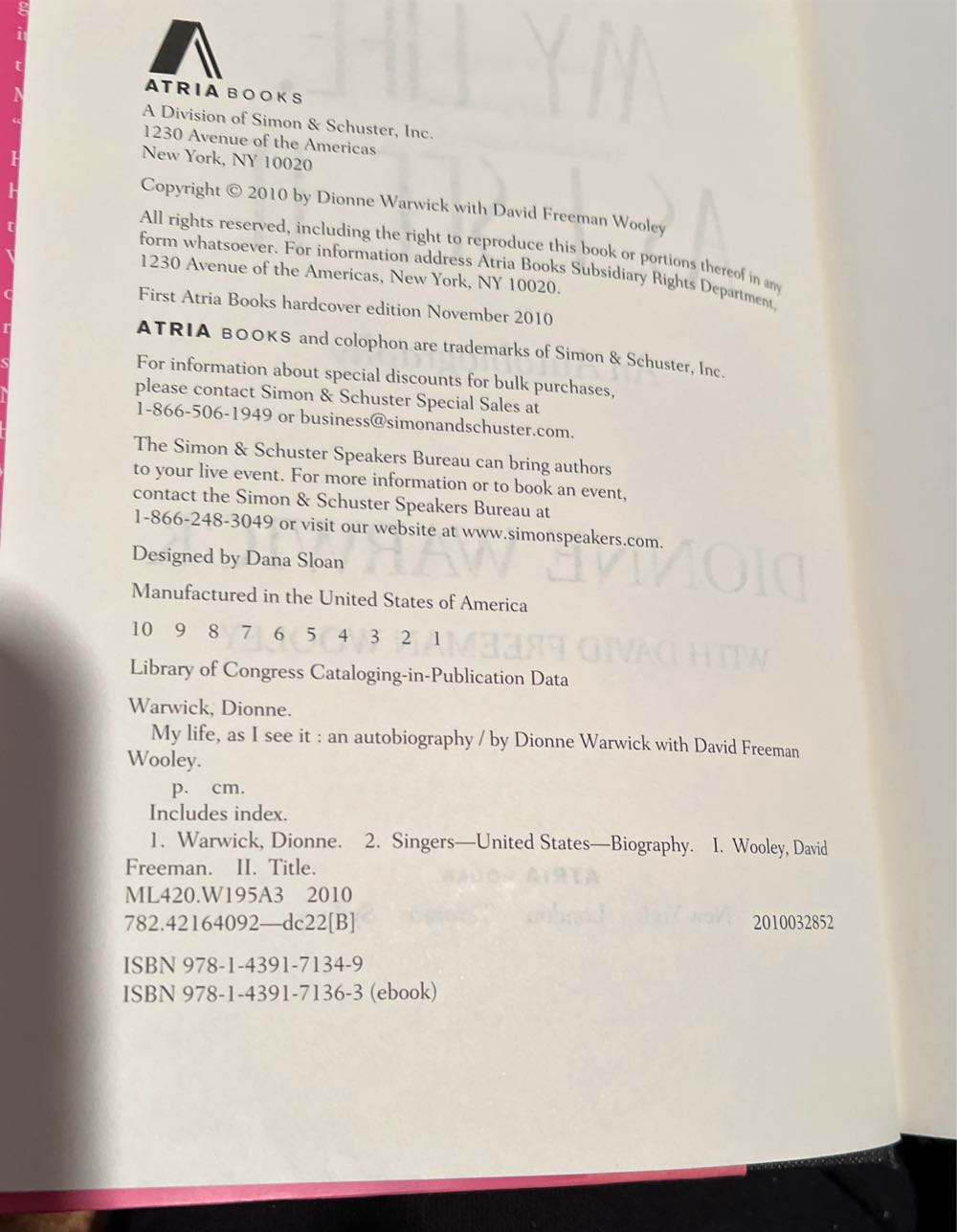 My Life, As I See It - Dionne Warwick (Simon and Schuster - Hardcover) book collectible [Barcode 9781439171349] - Main Image 3