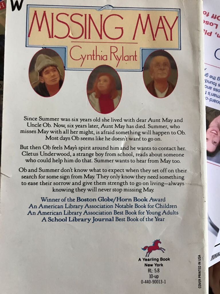 Missing May - Cynthia Rylant (A Yearling Book - Paperback) book collectible - Main Image 2