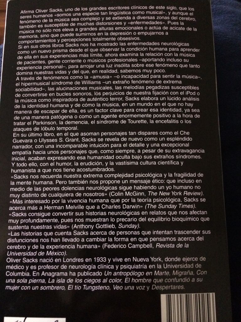 Musicofilia - Oliver Sacks book collectible [Barcode 9789727089970] - Main Image 2