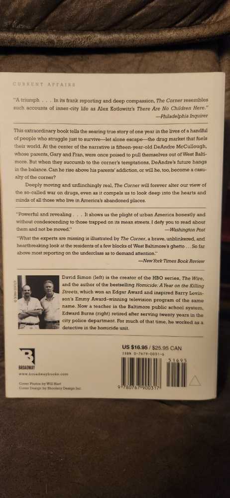 The Corner - David Simon (Broadway - Paperback) book collectible [Barcode 9780767900317] - Main Image 4