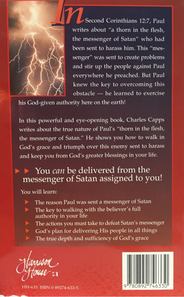 The Messenger Of Satan - Charles Capps (Harrison House* Inc. - Paperback) book collectible [Barcode 9780892746330] - Main Image 2