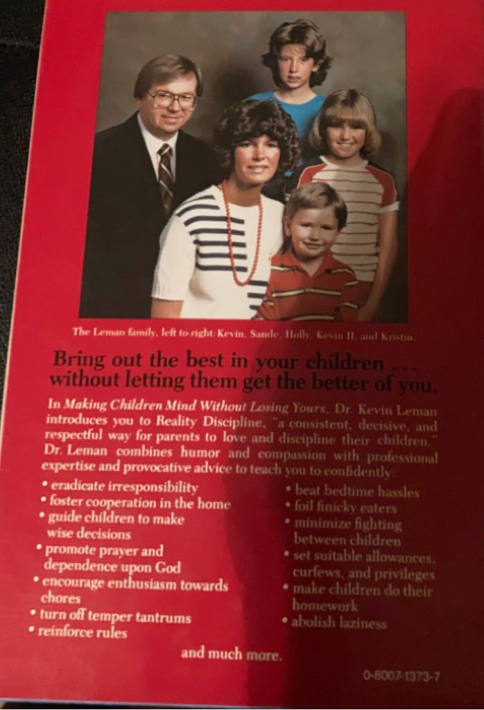 Making Children Mind Without Loosing Yours - Kevin Leman (Bantam Dell Publishing Group - Paperback) book collectible [Barcode 9780440551843] - Main Image 2
