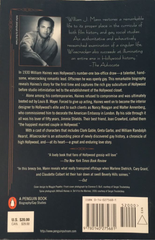 Wisecracker - William J. Mann (Penguin (Non-Classics) - Paperback) book collectible [Barcode 9780140275681] - Main Image 2