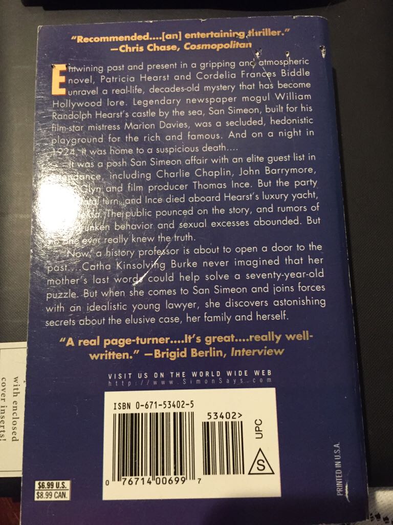 Murder At San Simeon - Patricia Hearst (A Kangaroo Book / Pocket Books - Paperback) book collectible - Main Image 2