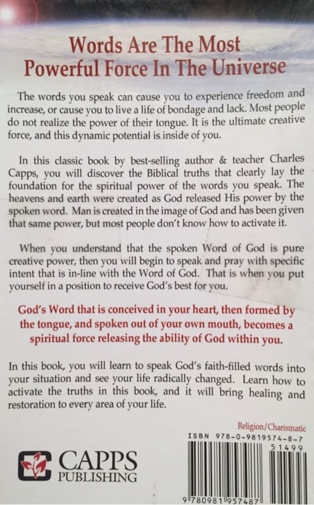 The Tongue* A Creative Force - Charles Capps (Capps Publishing - Calf-Binding) book collectible - Main Image 2