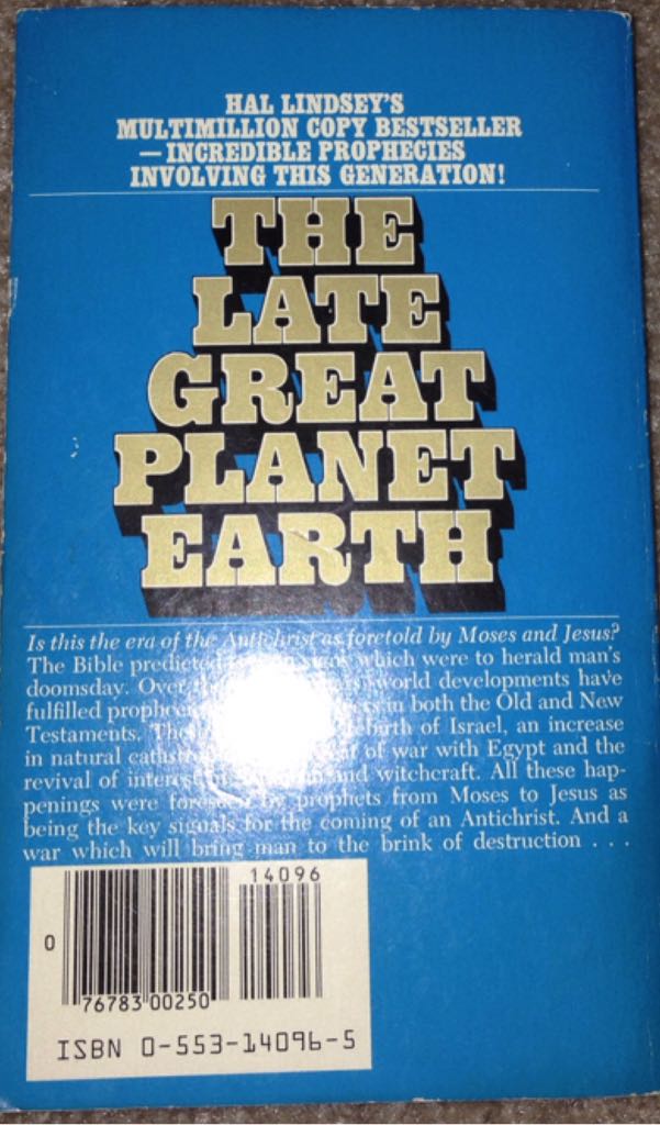 The Late Great Planet Earth - C. Carlson book collectible [Barcode 9780553140965] - Main Image 2