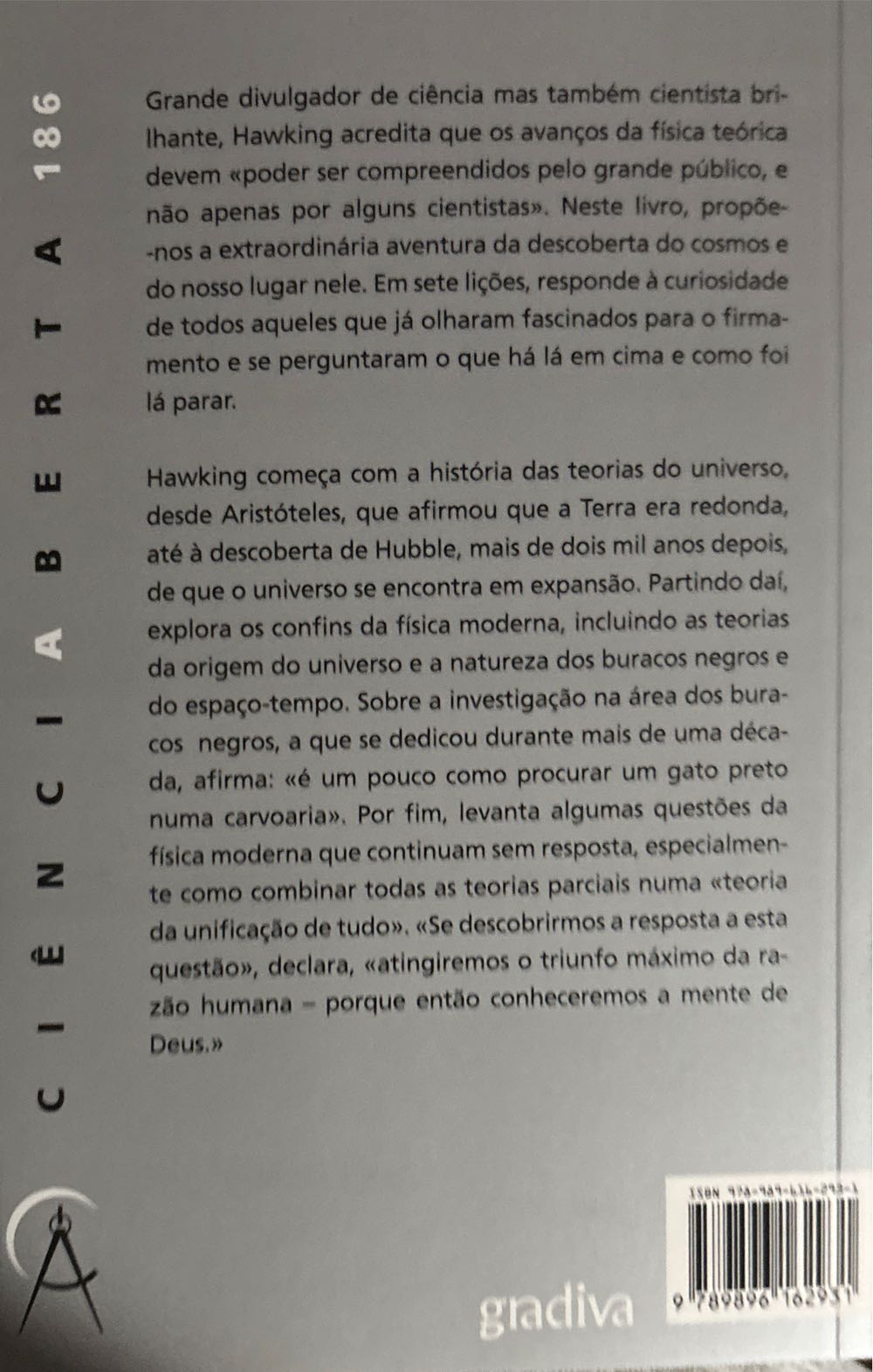 A Teoria de Tudo - Stephen Hawking (Gradiva - Paperback) book collectible [Barcode 9789896162931] - Main Image 2