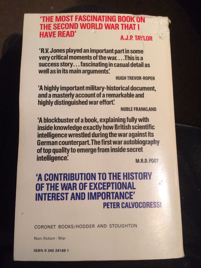 Most Secret War - R V Jones (Coronet Books - Paperback) book collectible [Barcode 9780340241691] - Main Image 2