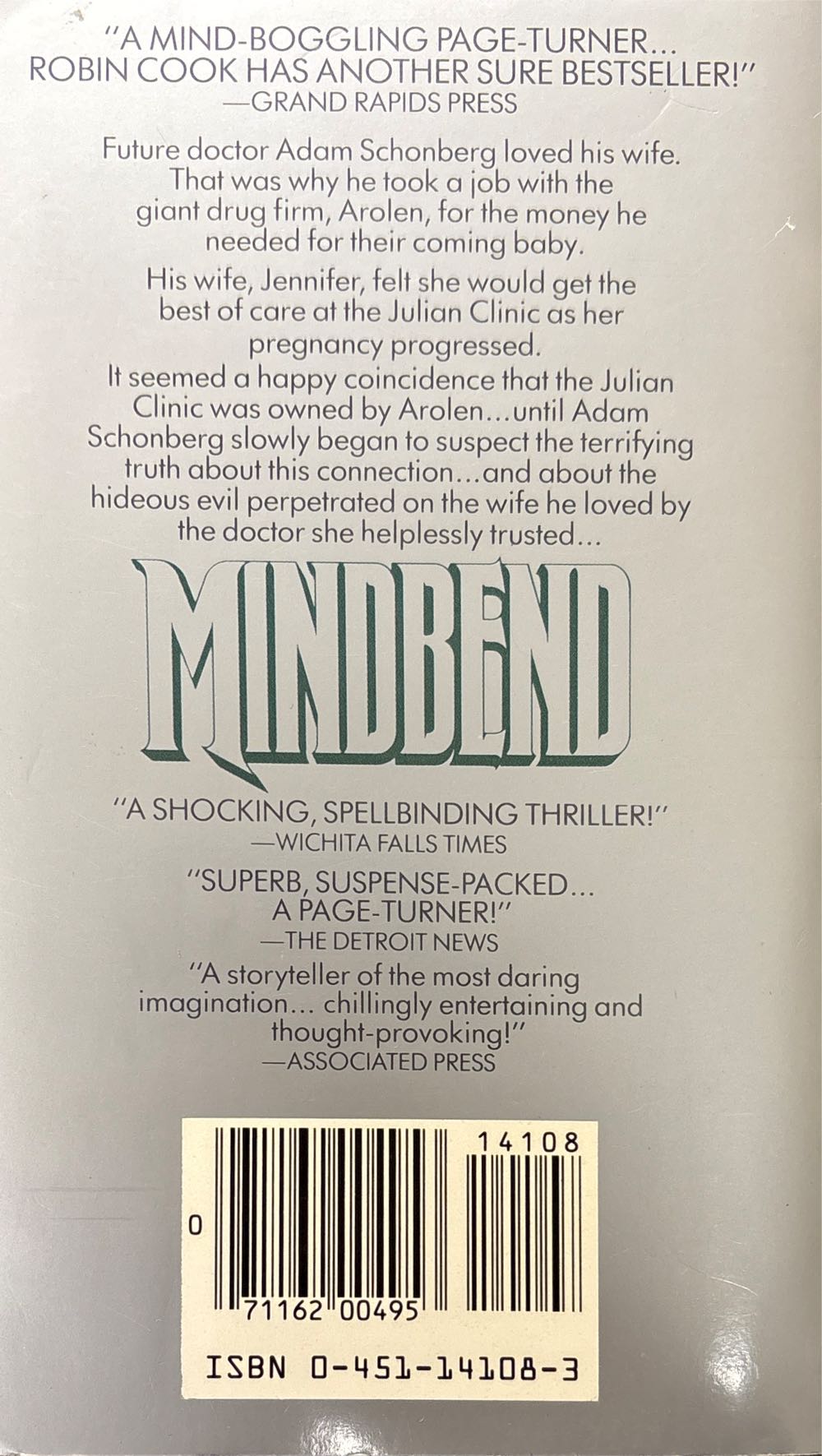 Mindbend - Cook Robin (Signet - Paperback) book collectible [Barcode 9780451141088] - Main Image 2