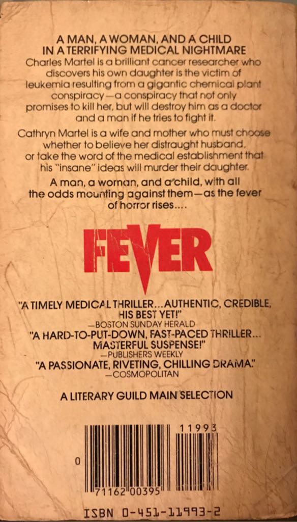 Fever - Robin Cook (Signet Books - Paperback) book collectible [Barcode 9780451119933] - Main Image 2