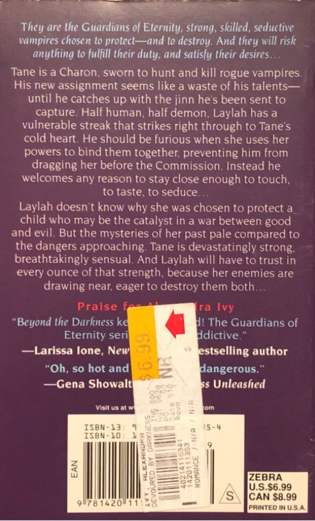 Devoured By Darkness - Alexandra Ivy (Zebra Books - Paperback) book collectible [Barcode 9781420111354] - Main Image 2