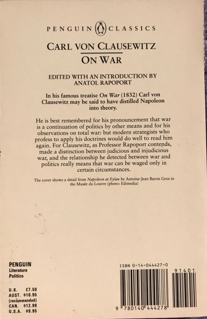 On War - Carl von Clausewitz (Penguin Classics - Paperback) book collectible [Barcode 9780140444278] - Main Image 2