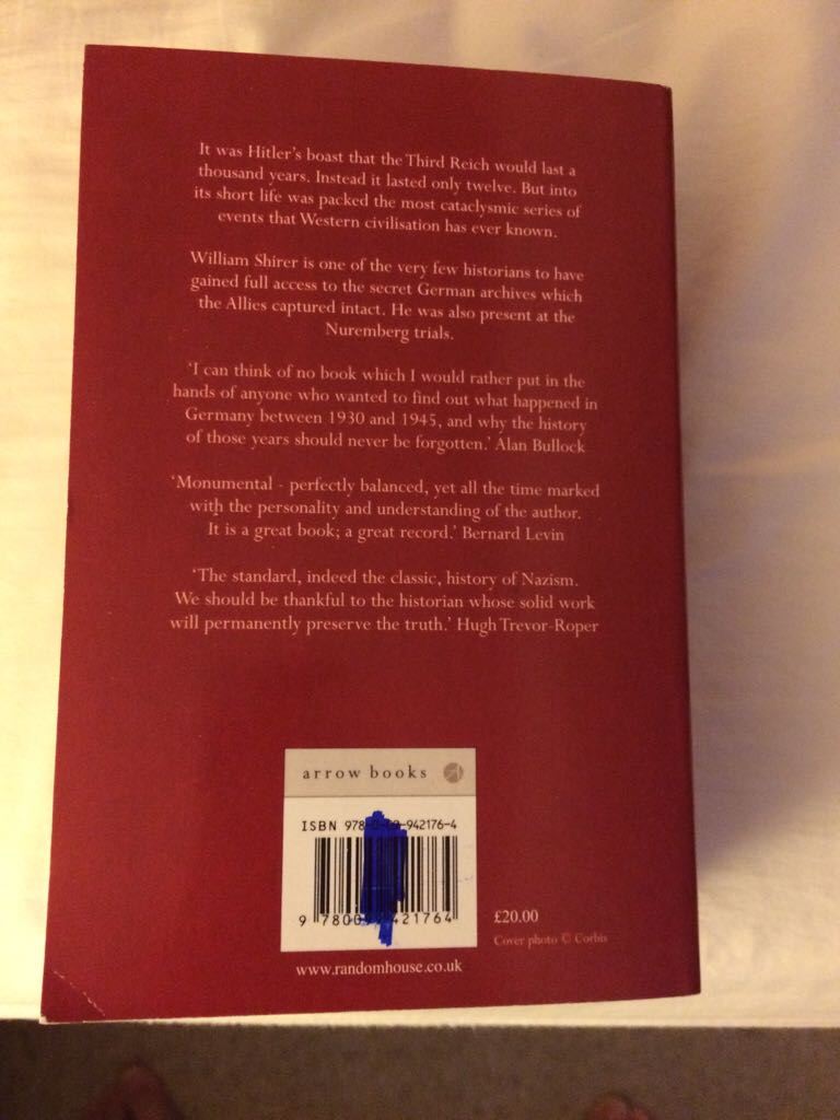 The Rise And Fall Of The Third Reich - William L Shirer (Arrow - Paperback) book collectible [Barcode 9780099421764] - Main Image 2